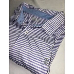 Izod Golf Mens XXL Purple White Striped Short Sleeve Stretch Polo Shirt